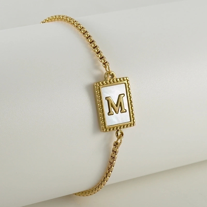 Fashion Letter 304 Stainless Steel Shell Stainless Steel Bracelets In Bulk