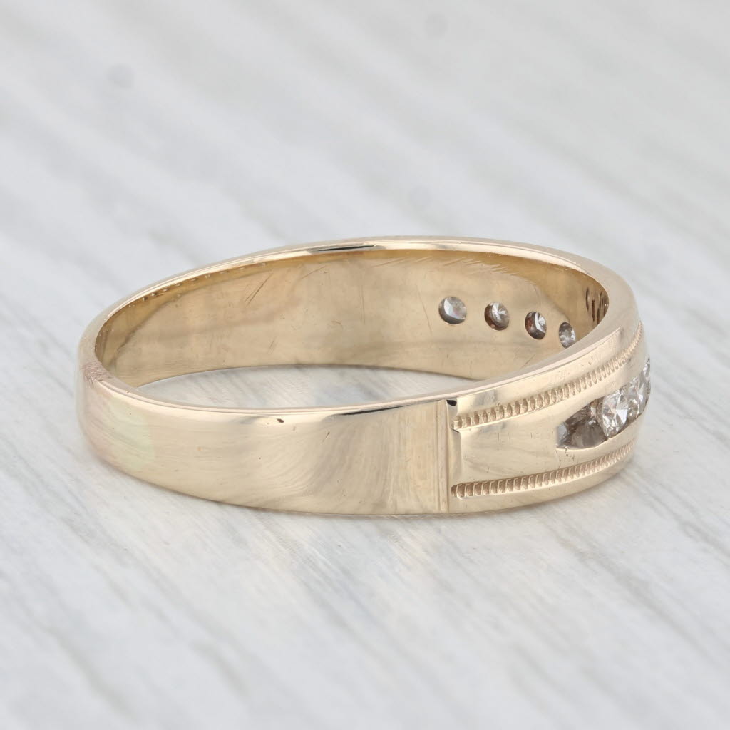 0.48ctw Diamond Men's Wedding Band 10k Yellow Gold Size 12.5 Ring