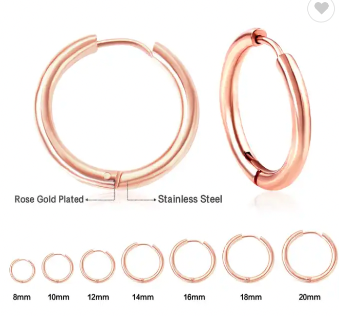 10mm Classic hoops - Rose gold