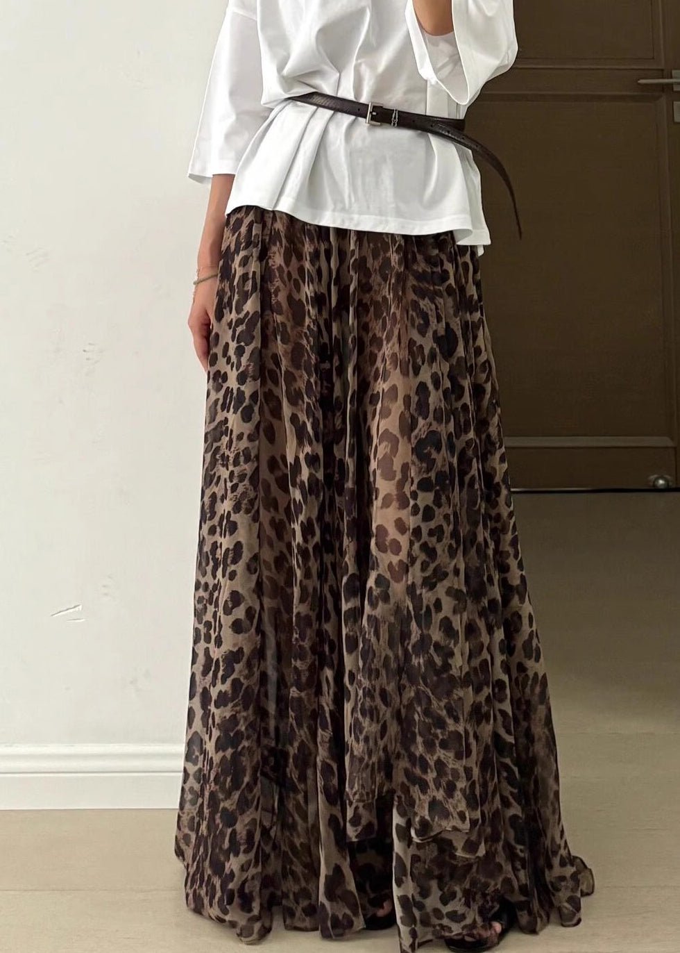 Vacation Style Leopard Print Dress And Skirt Two Wearing Method