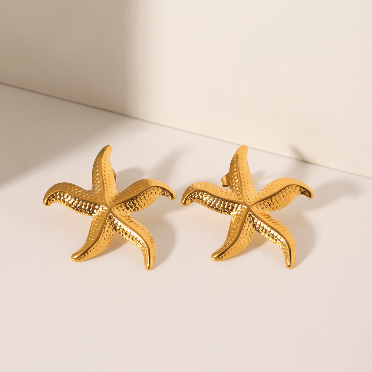 Ocean Style Stainless Steel Starfish Earrings For Women Fashion All-Match Star-Shaped Titanium Steel Earrings