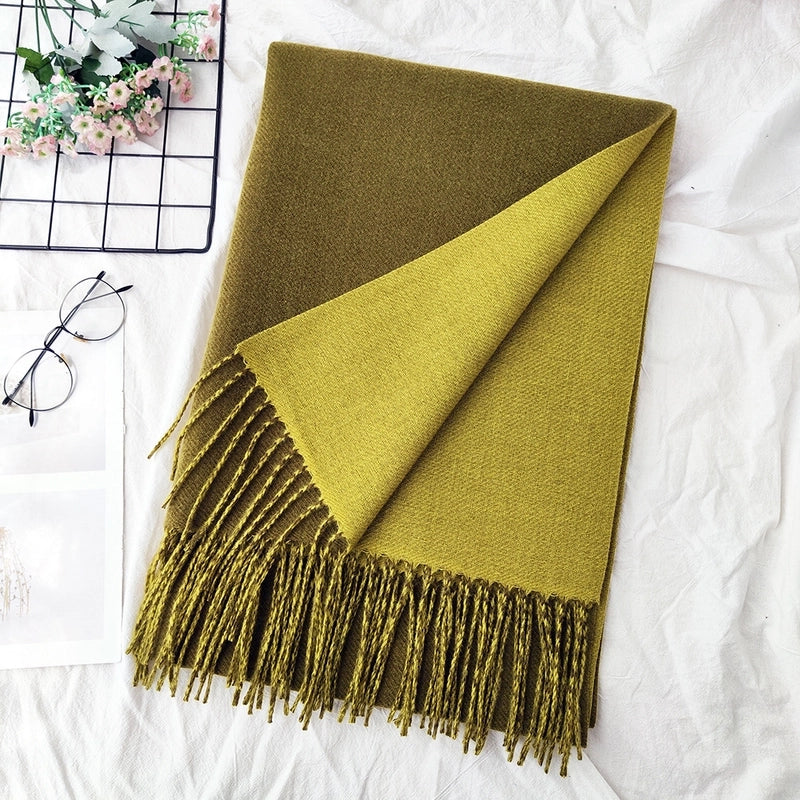 Unisex Sweet Minimalist Solid Color Imitation Cashmere Polyester Scarf
