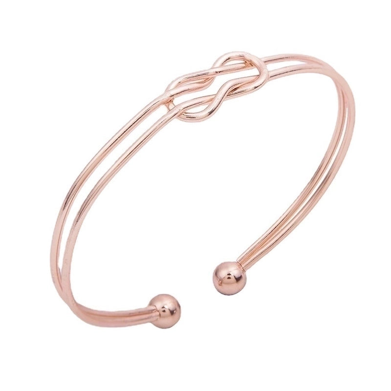Alloy Gold Plated Silver Plated Fashion Plating Inlay Heart Shape Feather Bow Knot Bangle