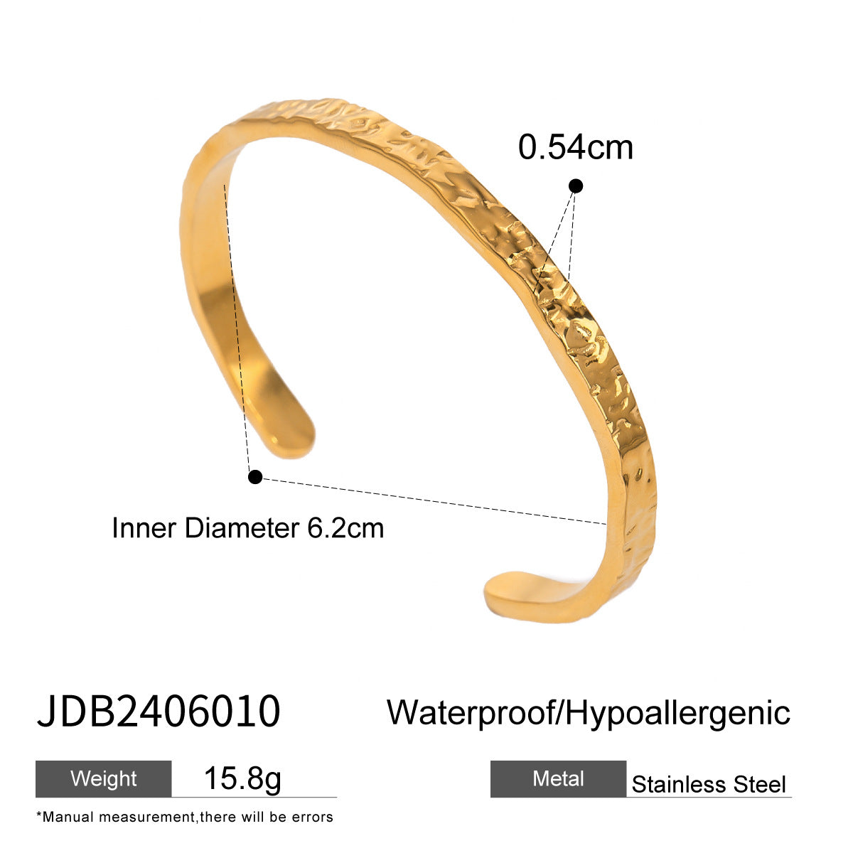 Stainless Steel Gold Pearl Bracelet Open Bracelet Titanium Steel Bracelet