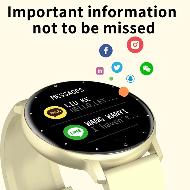 Fitness Tracker Waterproof Smart Watch With ZL02 Round Smart Watch With Heart Rate Monitor Prediction Watch