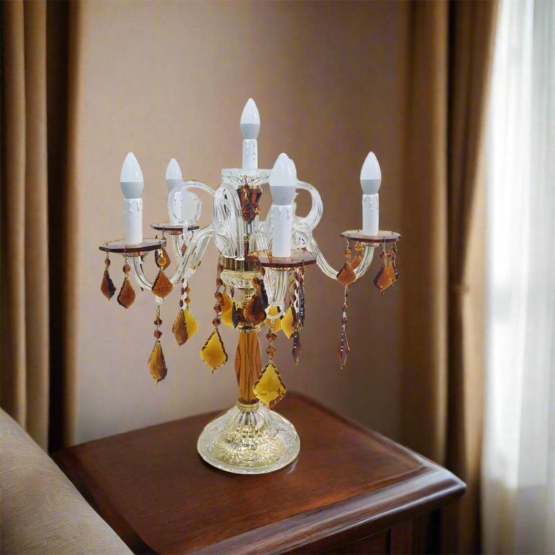 Brown Crystal Table Lamp