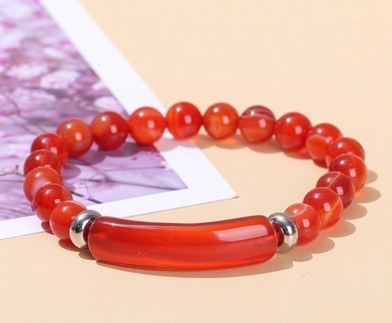 Minimalist Geometric Stainless Steel Natural Stone Polishing Bracelets