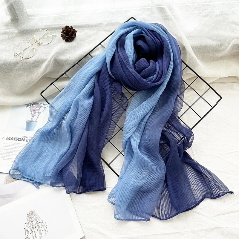 Women's Ethnic Style Solid Color Linen Silk Scarf
