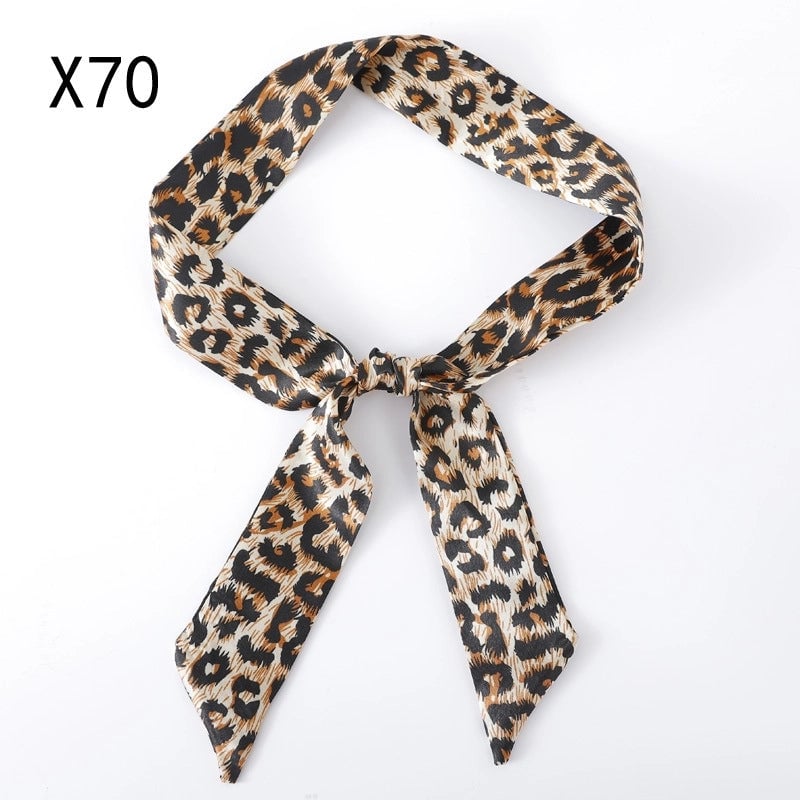 Silk Scarf Long Beveled Small Silk Scarf Double-layer Hair Belt Ribbon Decoration Tie Bag Hand Gift Box Silk Scarf