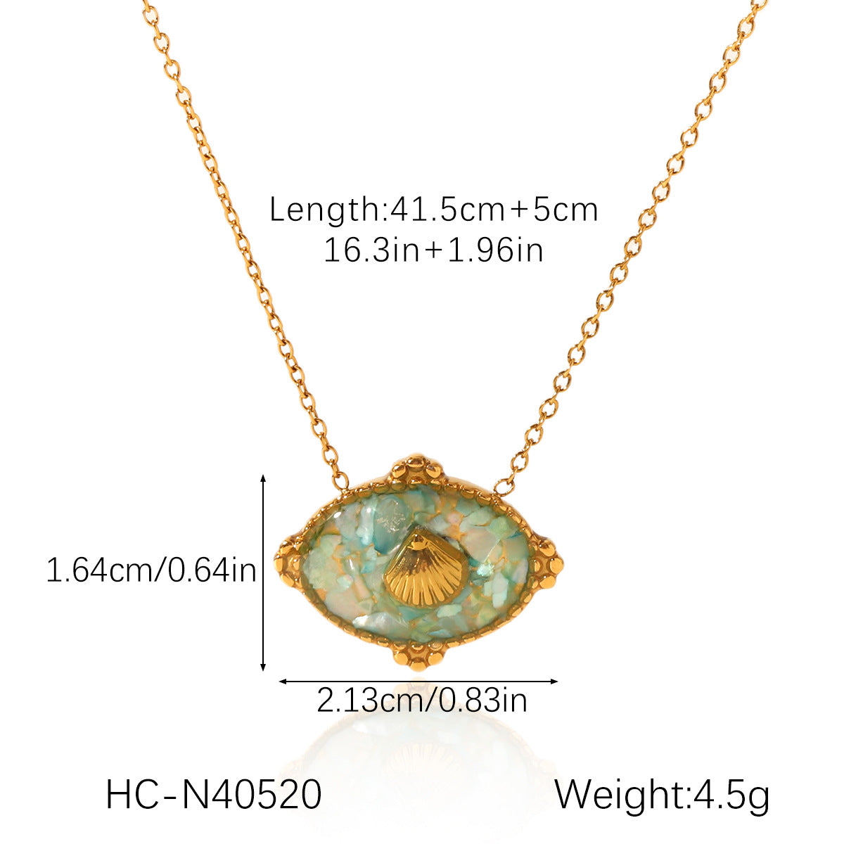 Ocean Style Starfish Shell Drop Glue Pendant Stainless Steel Necklace Clavicle Chain Titanium Steel Necklace