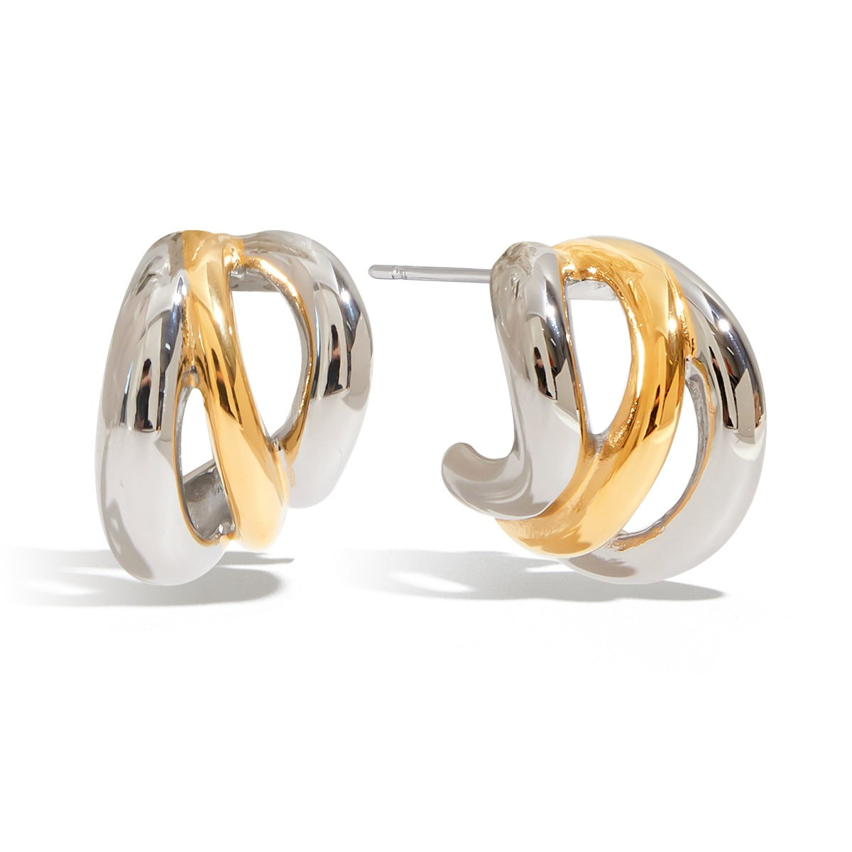 C-Shaped Stainless Steel Earrings Earrings For Women Niche Design Titanium Steel