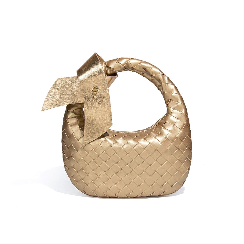 Women's Small Pu Leather Solid Color Elegant Streetwear Weave Square Zipper Straw Bag