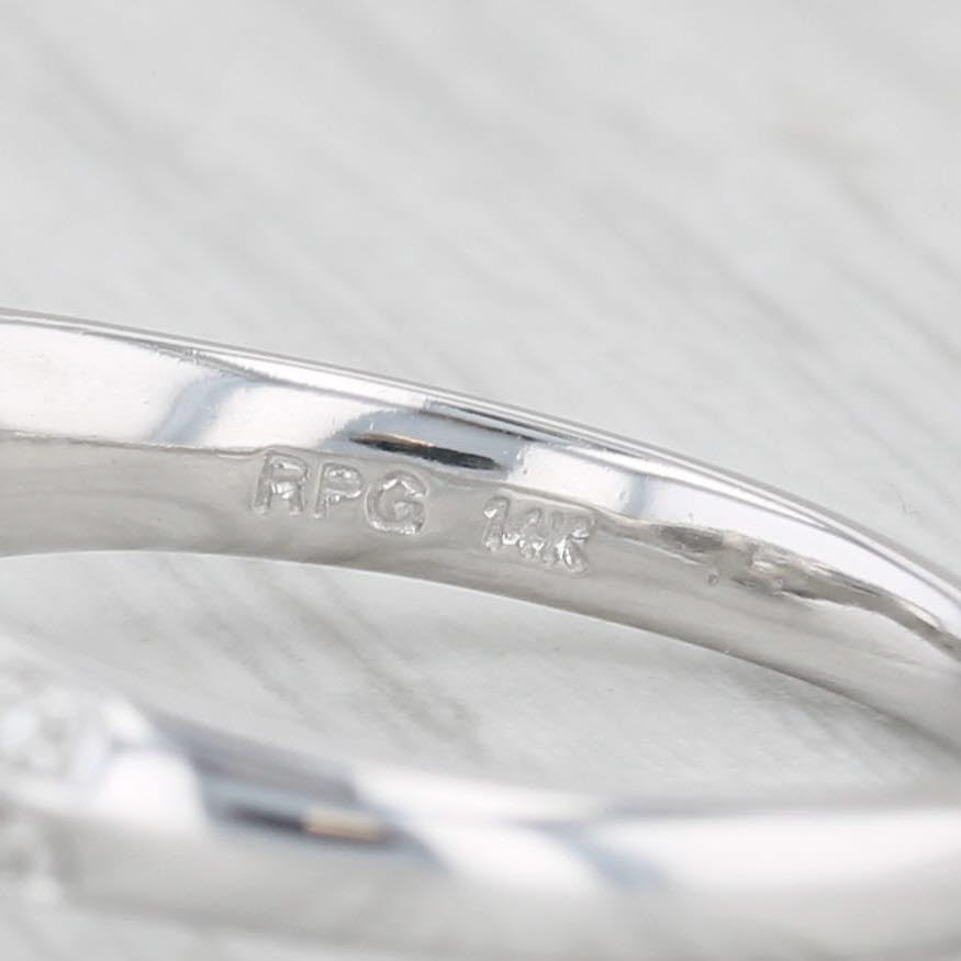 1.53ctw Round Diamond Halo Engagement Ring 14k White Gold Size 6 Demetrios