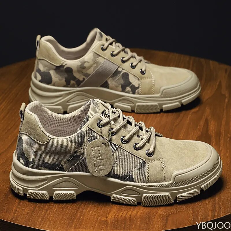 flats Shoes for Men Camouflage Autumn New  Desert Shoes High-top Sneakers Non-slip Work Shoes for Men Buty Robocze Meskie