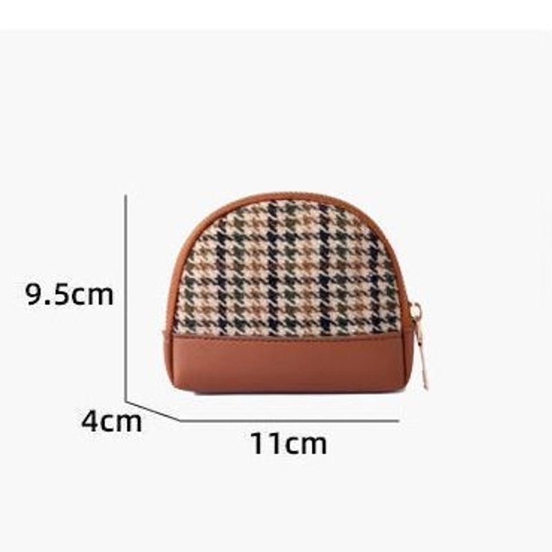 Unisex Houndstooth Pu Leather Zipper Wallets