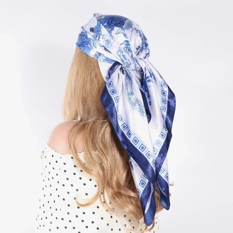 Women's Casual Vacation Streetwear Ditsy Floral Satin Printing And Dyeing Printing Dyeing Kerchief Bandanas