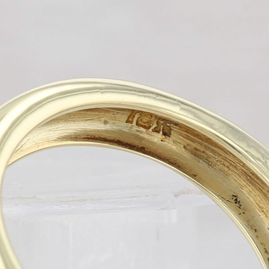 Vintage Tiffany Patterned Band 18k Yellow Gold Size 4.25 Wedding Stackable Ring