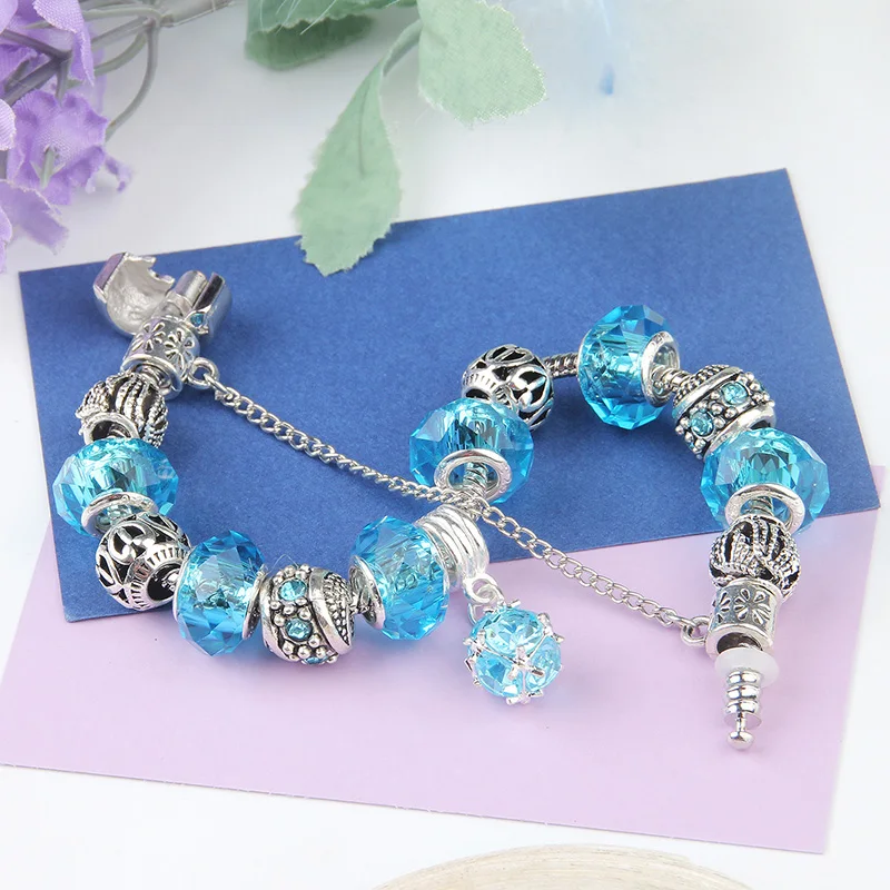 DIY Crystal Charm Bracelets Fashion Rhinestone Bead Bracelet For Women Girls Gifts