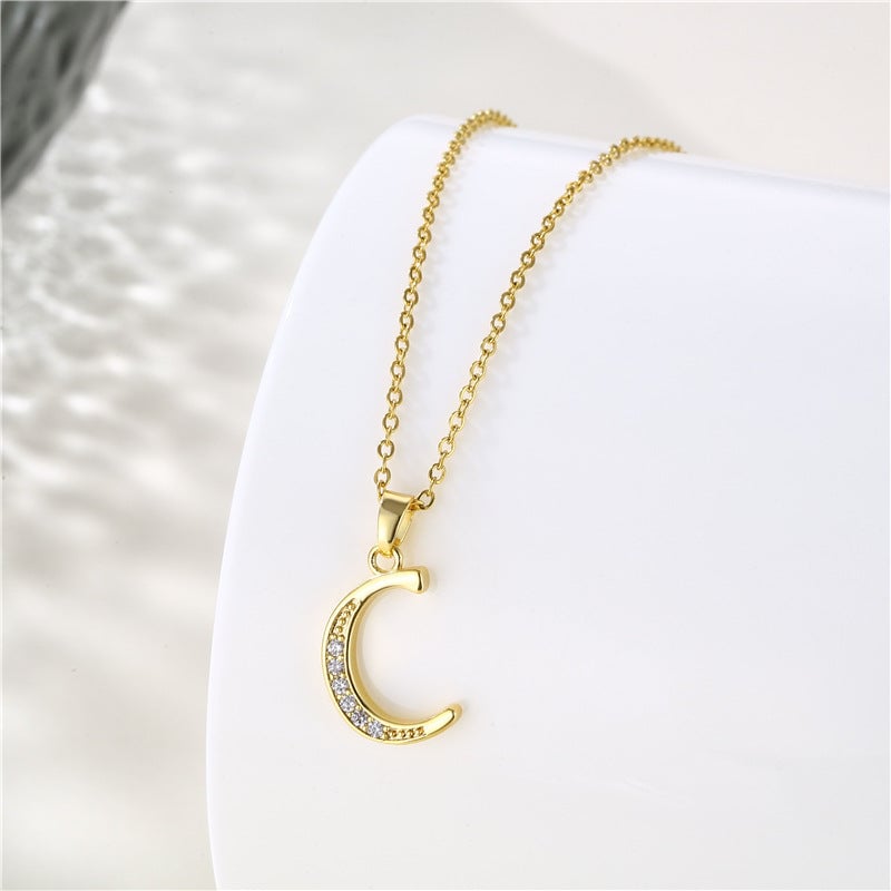 Minimalist Letter Text Number Stainless Steel Electroplating Necklaces