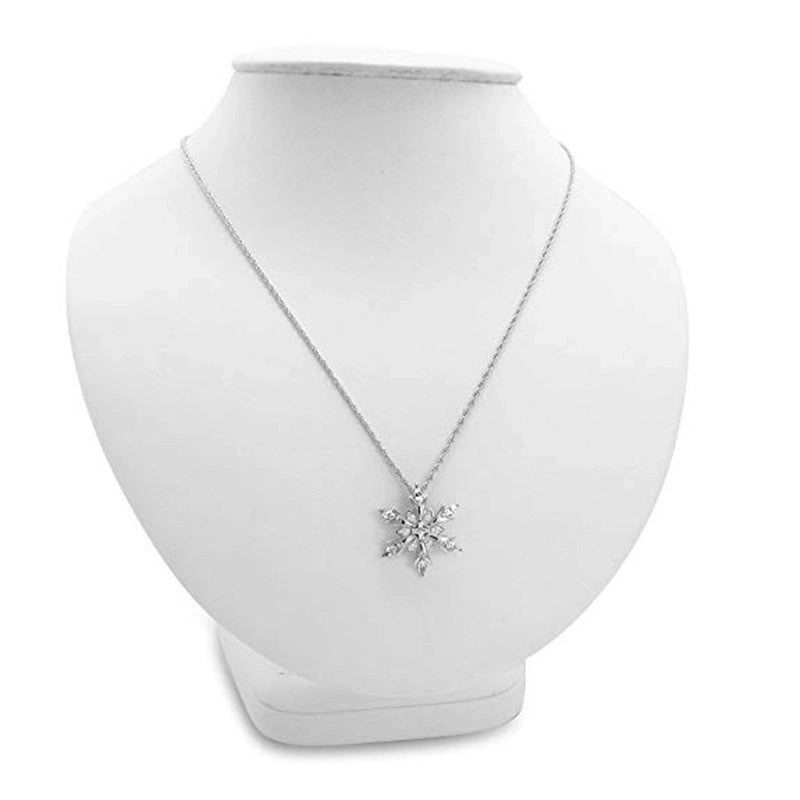 Fashion Snowflake Alloy Inlay Zircon Women's Earrings Necklace
