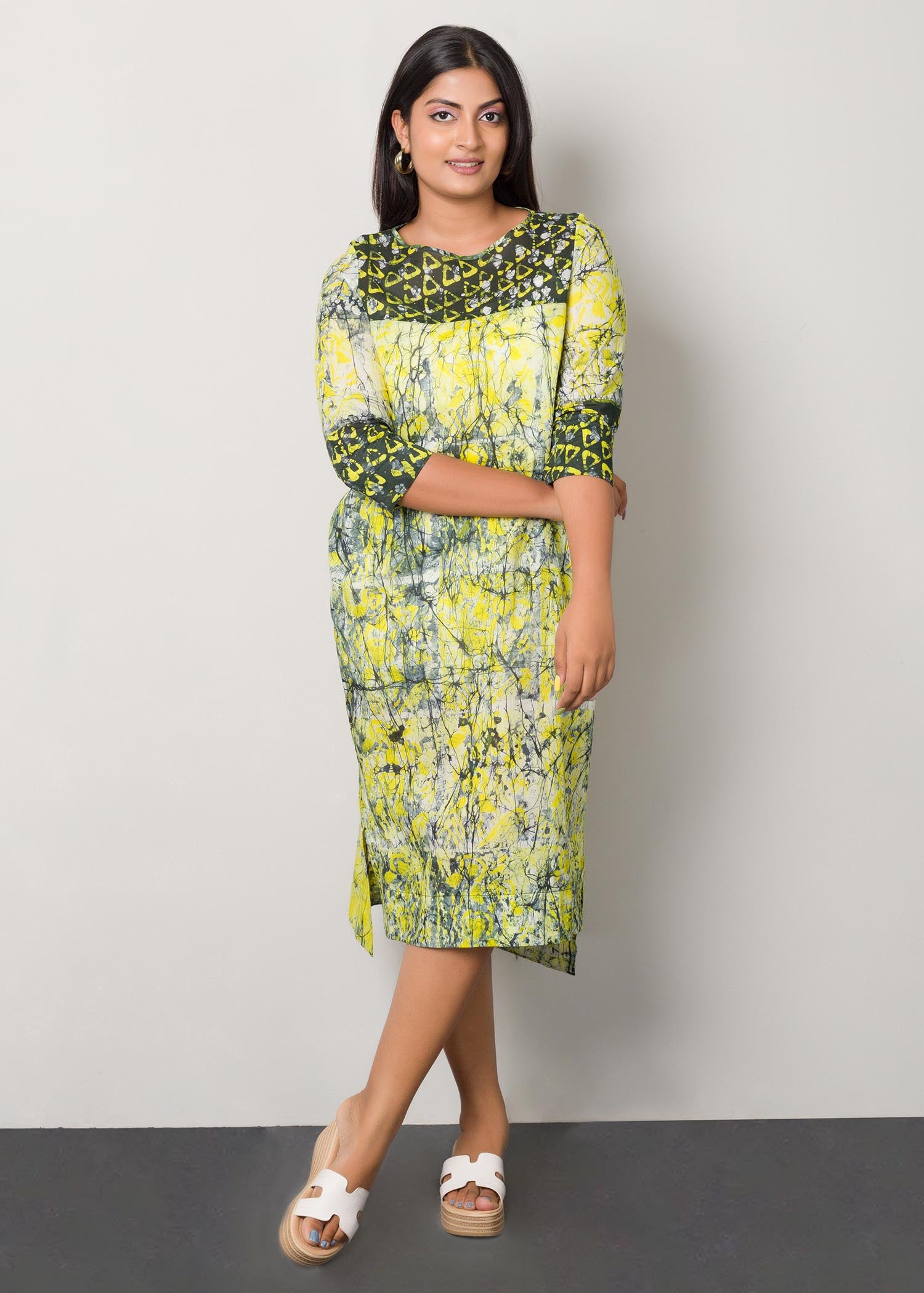 block printed batik dress