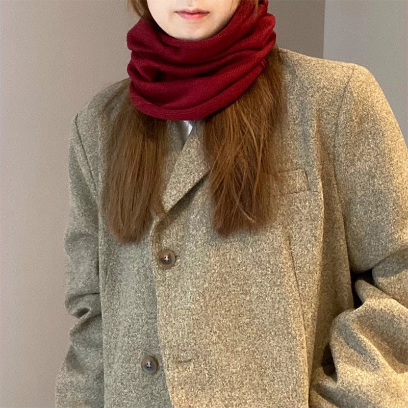Unisex Minimalist Solid Color Polyester Crochet Lace Scarf Mask