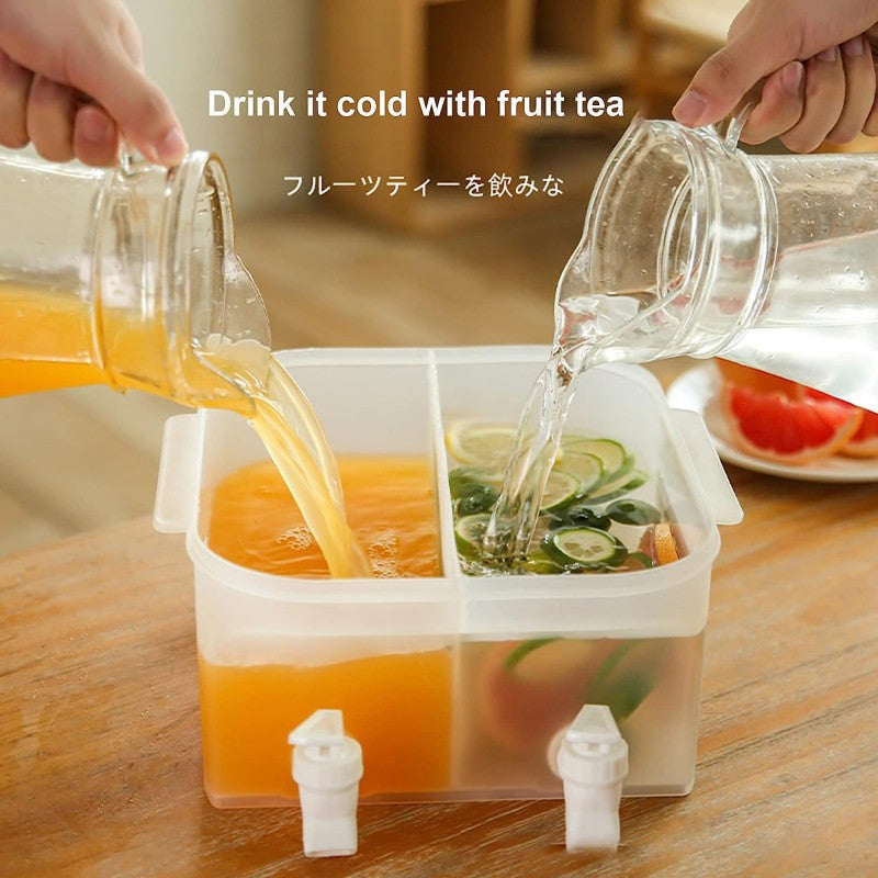 Portable Desktop Juice Milk Water Beverage Dispenser With Double Tap - 5Ltrs