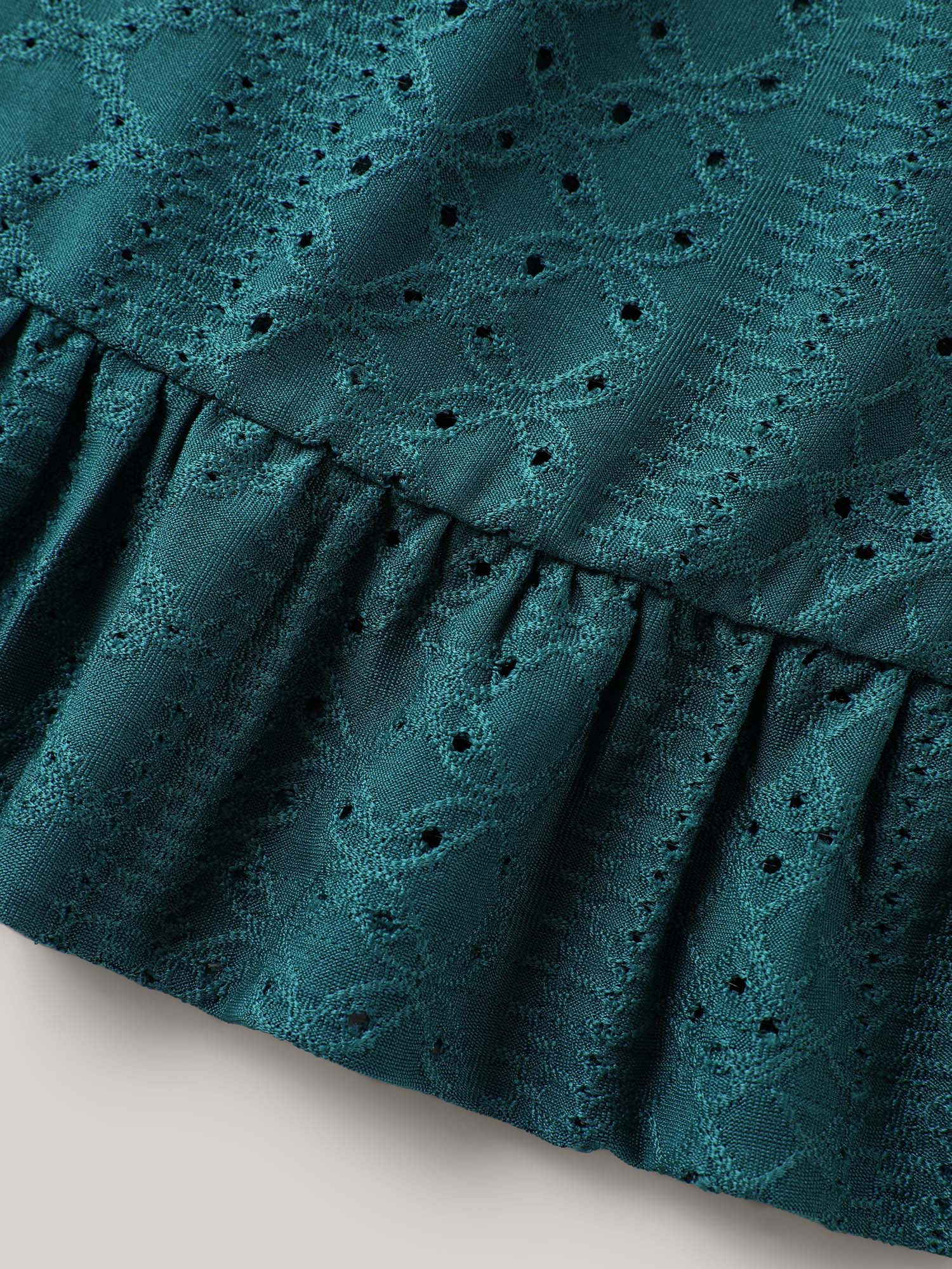 Eyelet Trim Seven-Quarter Sleeve Top