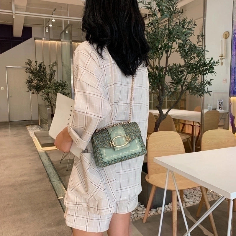 Women's Small Pu Leather Printing Vintage Style Square Flip Cover Shoulder Bag Crossbody Bag