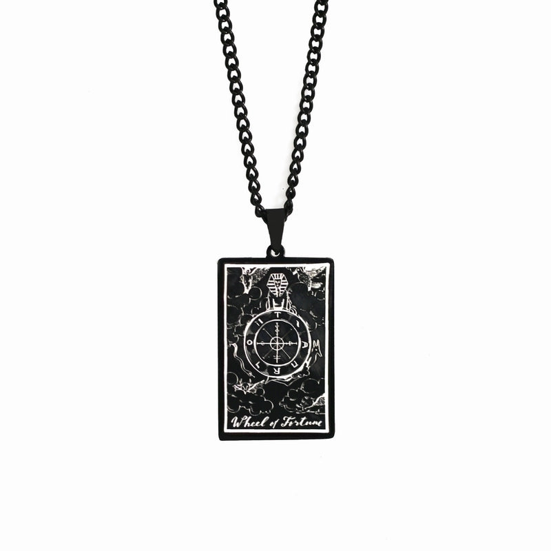 Retro Tarot Stainless Steel Titanium Steel Plating Necklace