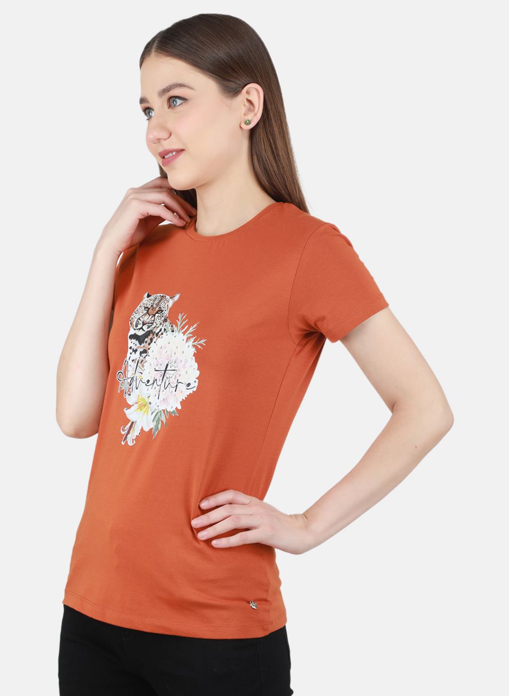 Women Brown Printed Top