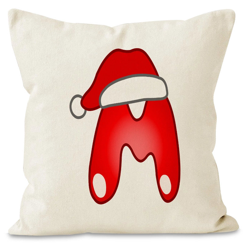 Christmas  Cute Modern Style Christmas Hat Letter Linen Polyester Pillow Cases Couch & Sofa Decor