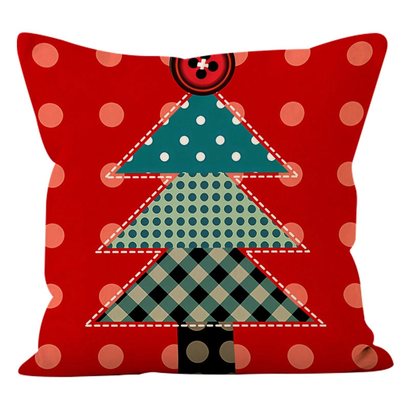 Classic Style Christmas Tree Snowflake Linen Pillow Cases Couch & Sofa Decor