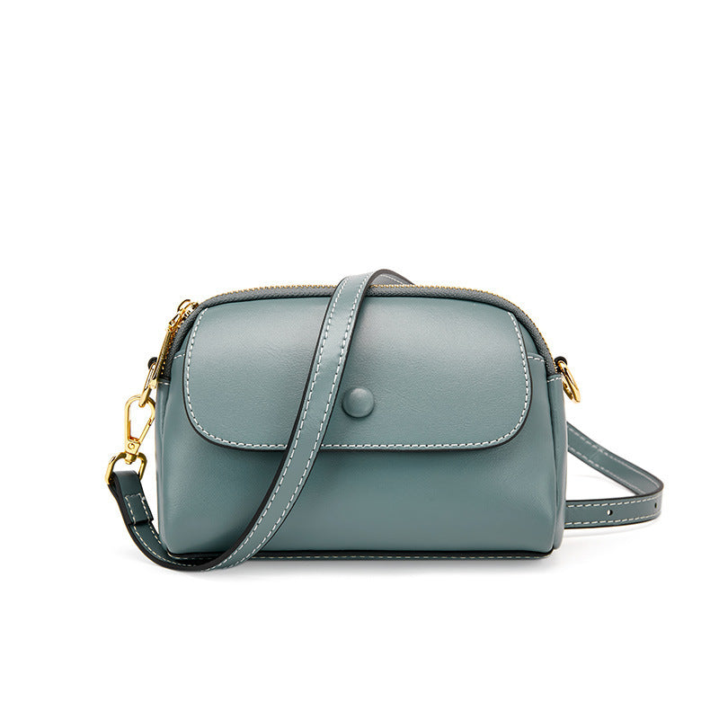 Genuine Leather One-Shoulder  Mini Crossbody Bag
