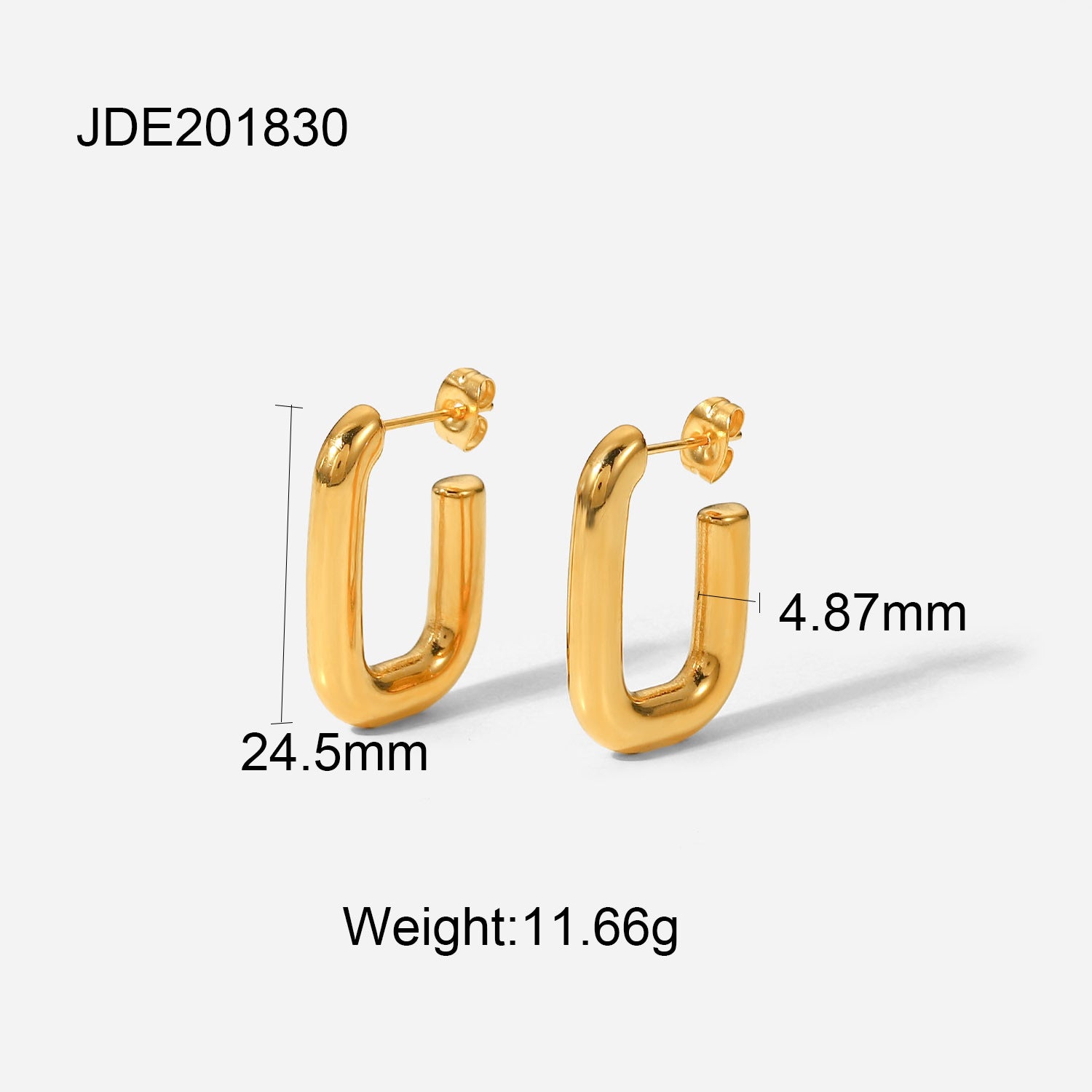 Jie Ding Stainless Steel Double C Earrings Ins Zircon Earrings Titanium Steel Earrings