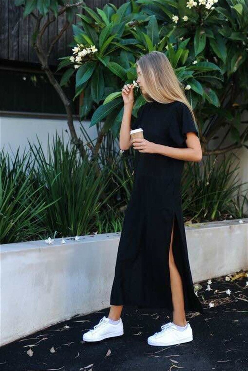 High Slit Shirt Dress
