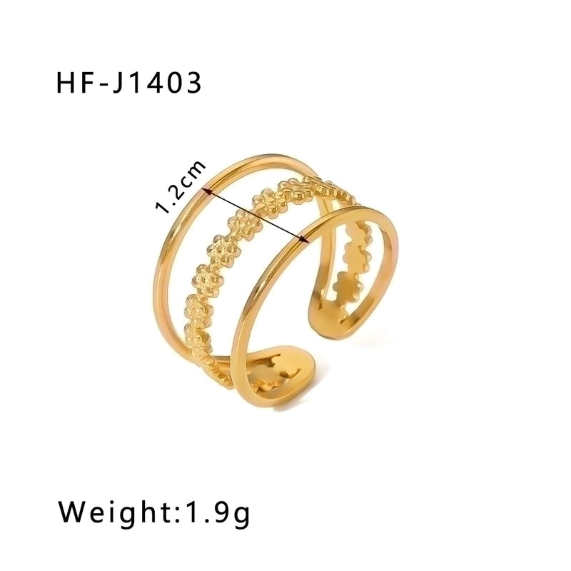 Stainless Steel 18K Gold Plated Modern Style Plating Geometric Open Rings