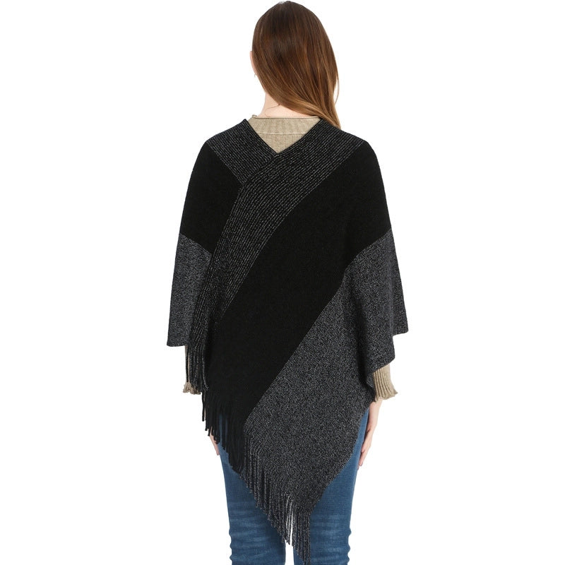 Women's Streetwear Geometric Imitation Cashmere Tassel Shawl