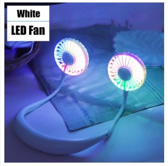 Sports Fan Portable Neck Fan. Color Changing LED. with Aromatherapy. 360° Free Rotation. and Lower Noise Strong Airflow Headphone Design for Sport. Office. Home. Outdoor. Travel. etc.