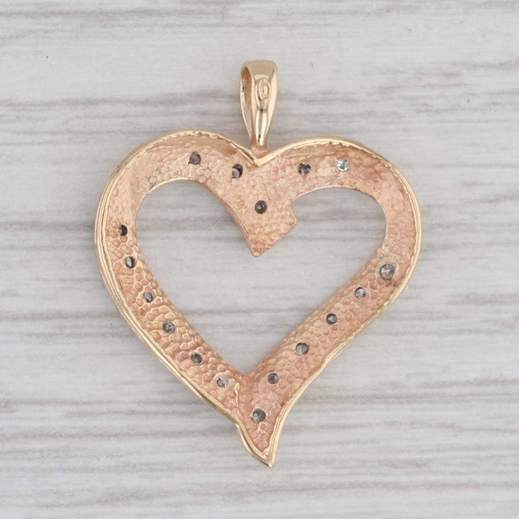 0.12ctw Diamond Heart Pendant 10k Yellow Gold
