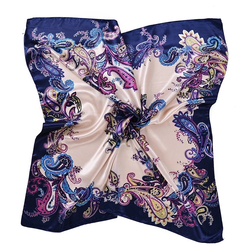 Women's Minimalist Flower Satin Printing Scarves & Gloves
