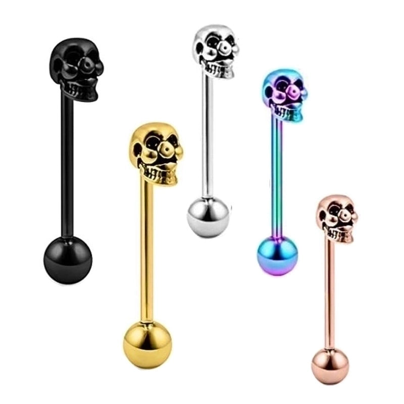 1 Piece Lip Rings Minimalist Skull Stainless Steel Plating