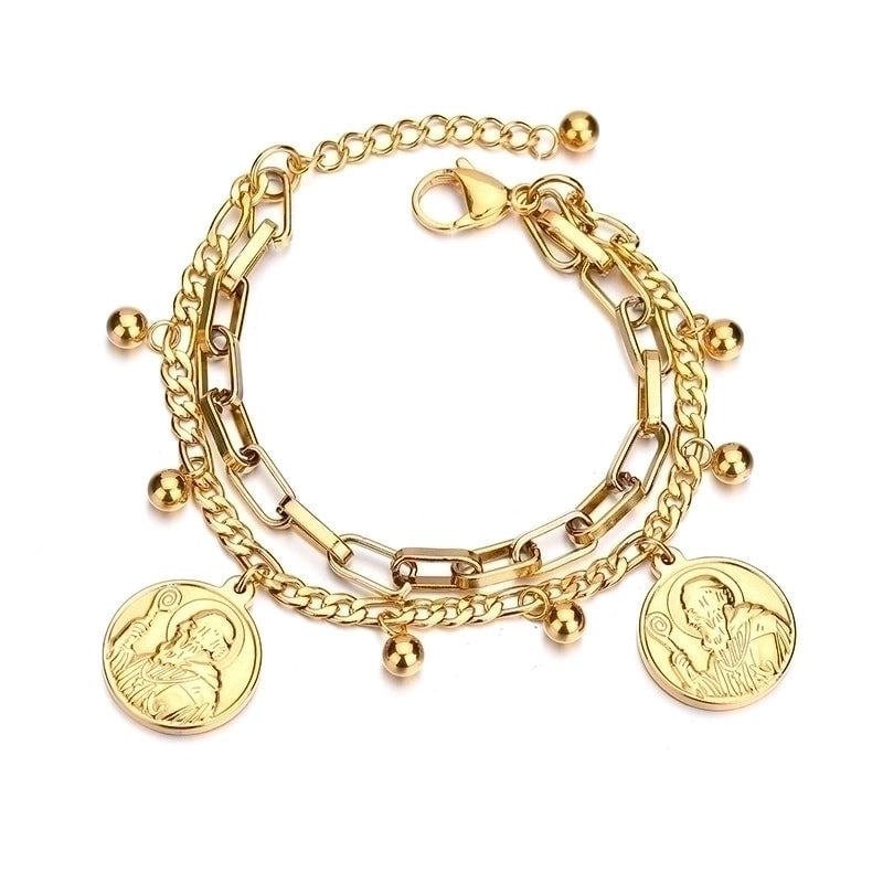 Fashion Geometric 304 Stainless Steel 18K Gold Plated No Inlaid Bracelets In Bulk