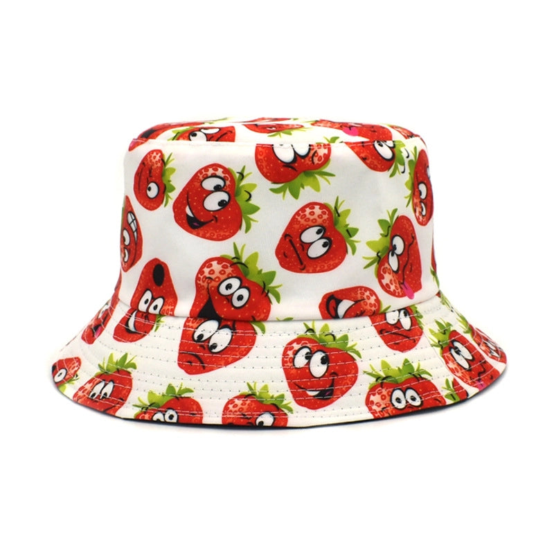 Unisex Artistic Fruit Vegetable Flat Eaves Bucket Hat