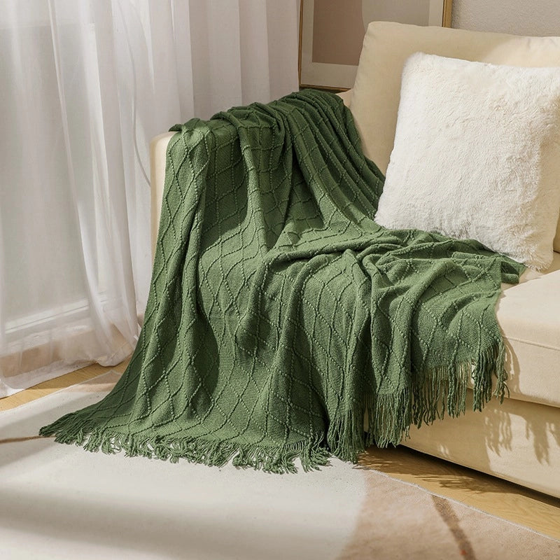 Elegant Solid Color Polyacrylonitrile Fiber (Acrylic) Blanket