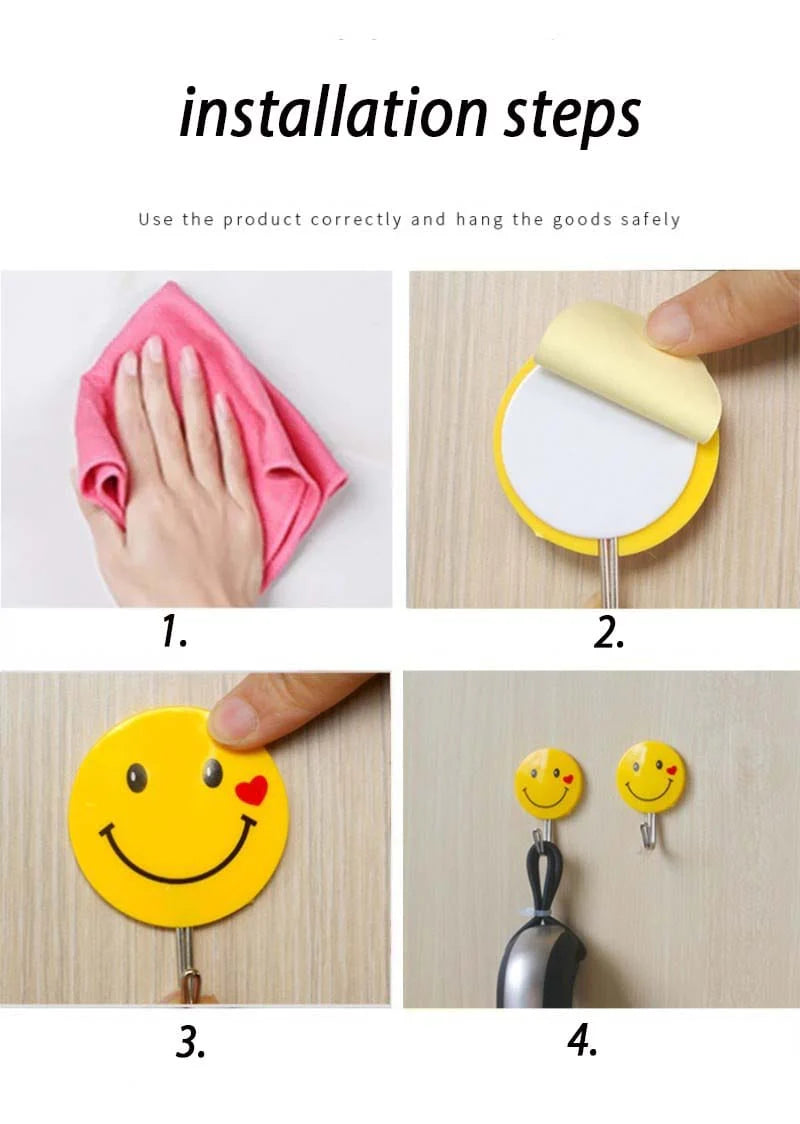 3 Pcs of Adhesive Wall Hooks . Wall Hooks Sticker