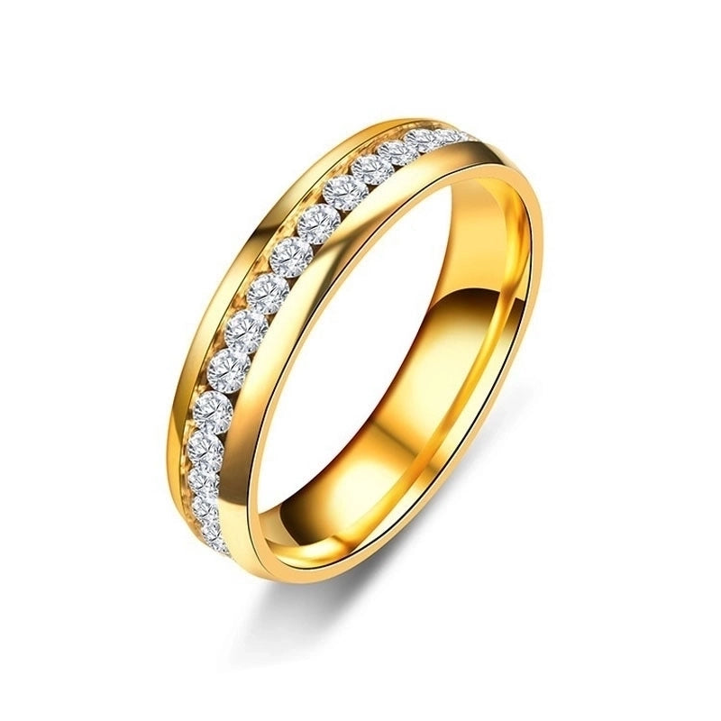 3 Pieces Minimalist Round 304 Stainless Steel Artificial Gemstones Plating Inlay Stainless Steel Rings
