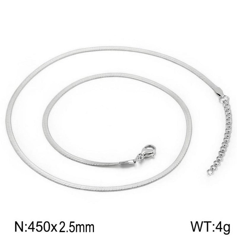 Classic Style Solid Color Titanium Steel 18K Gold Plated Plating Chain Necklace