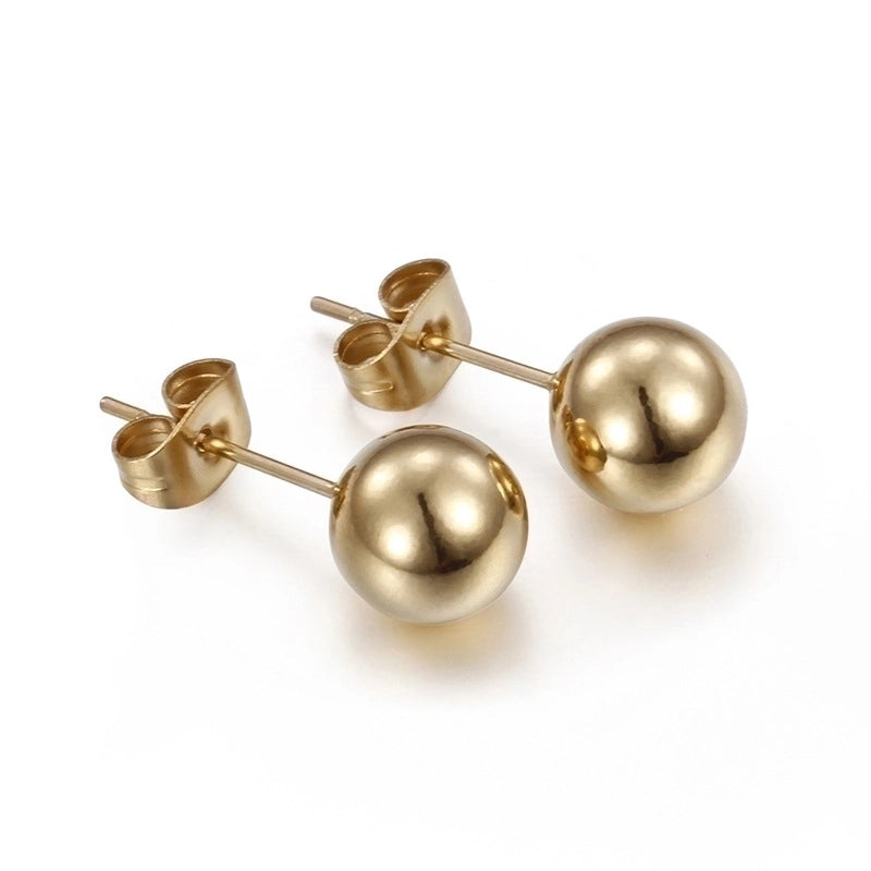 Geometric Titanium Steel No Inlaid 18K Gold Plated Earrings Ear Studs