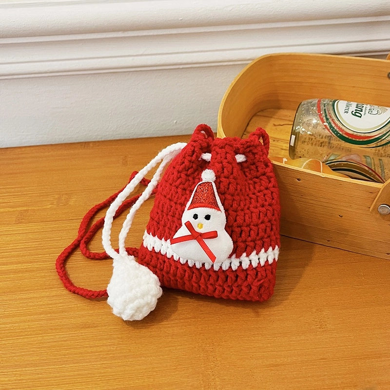 Women's Mini Yarn Color Block Vintage Style Classic Style Bucket String Bucket Bag